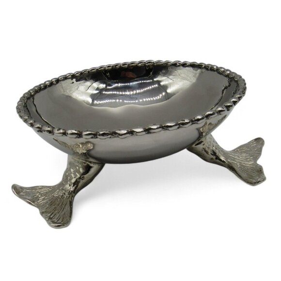MICHAEL ARAM Mermaid Bowl Nickelplate Stainless Steel Oceanic Collection - Picture 1 of 7